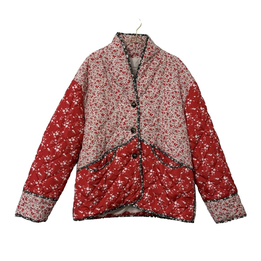 Quilted Patchwork Cottagecore Ditsy Floral Whimsical Jacket L